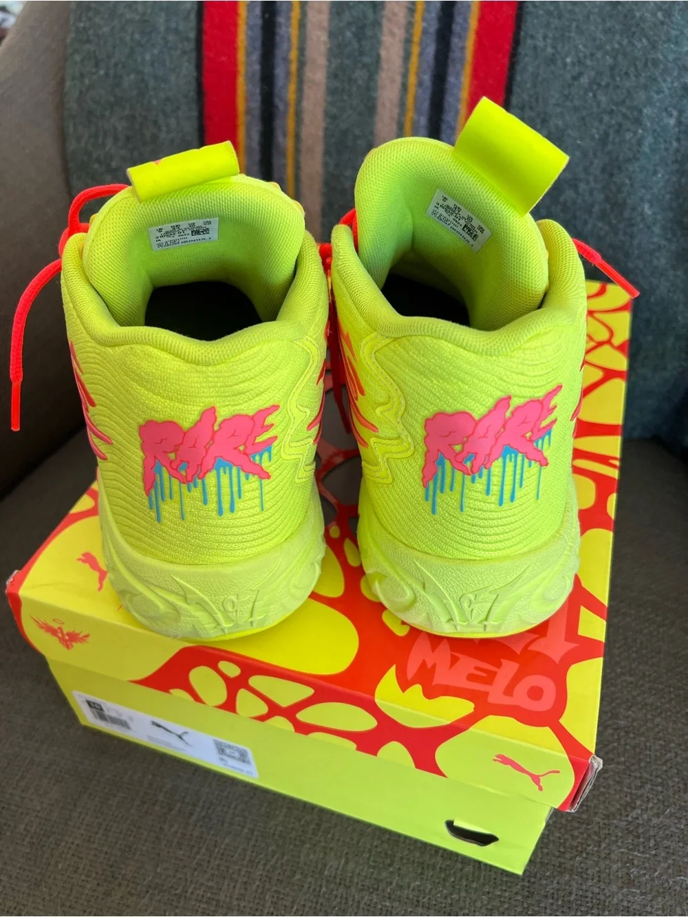 Puma Lamelo MB.04 1Love  pink alert yellow alert mens size 10